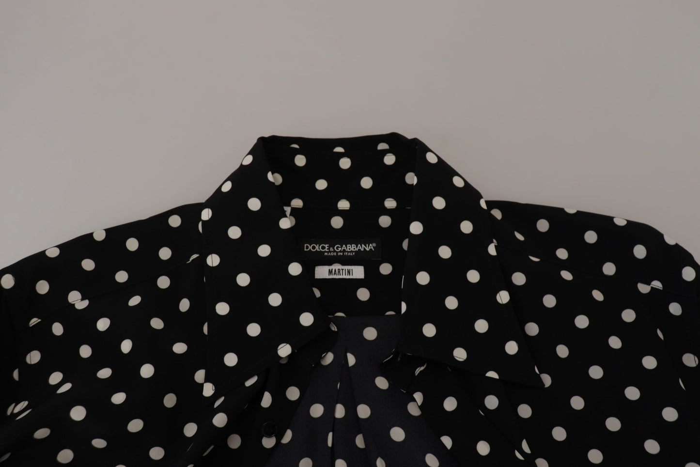 Dolce & Gabbana Elegant Black Polka Dot Silk Men's Shirt