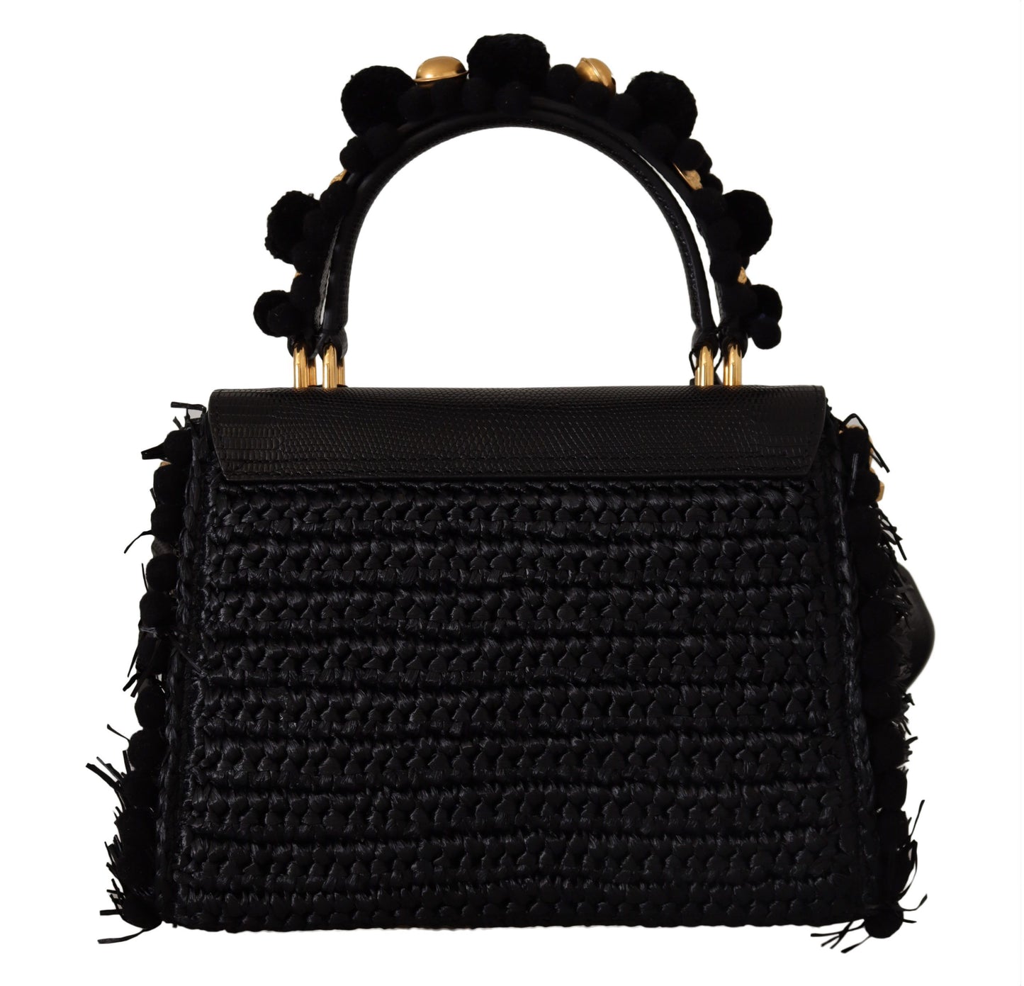 Dolce & Gabbana Elegant Black Gold Detail Shoulder Bag