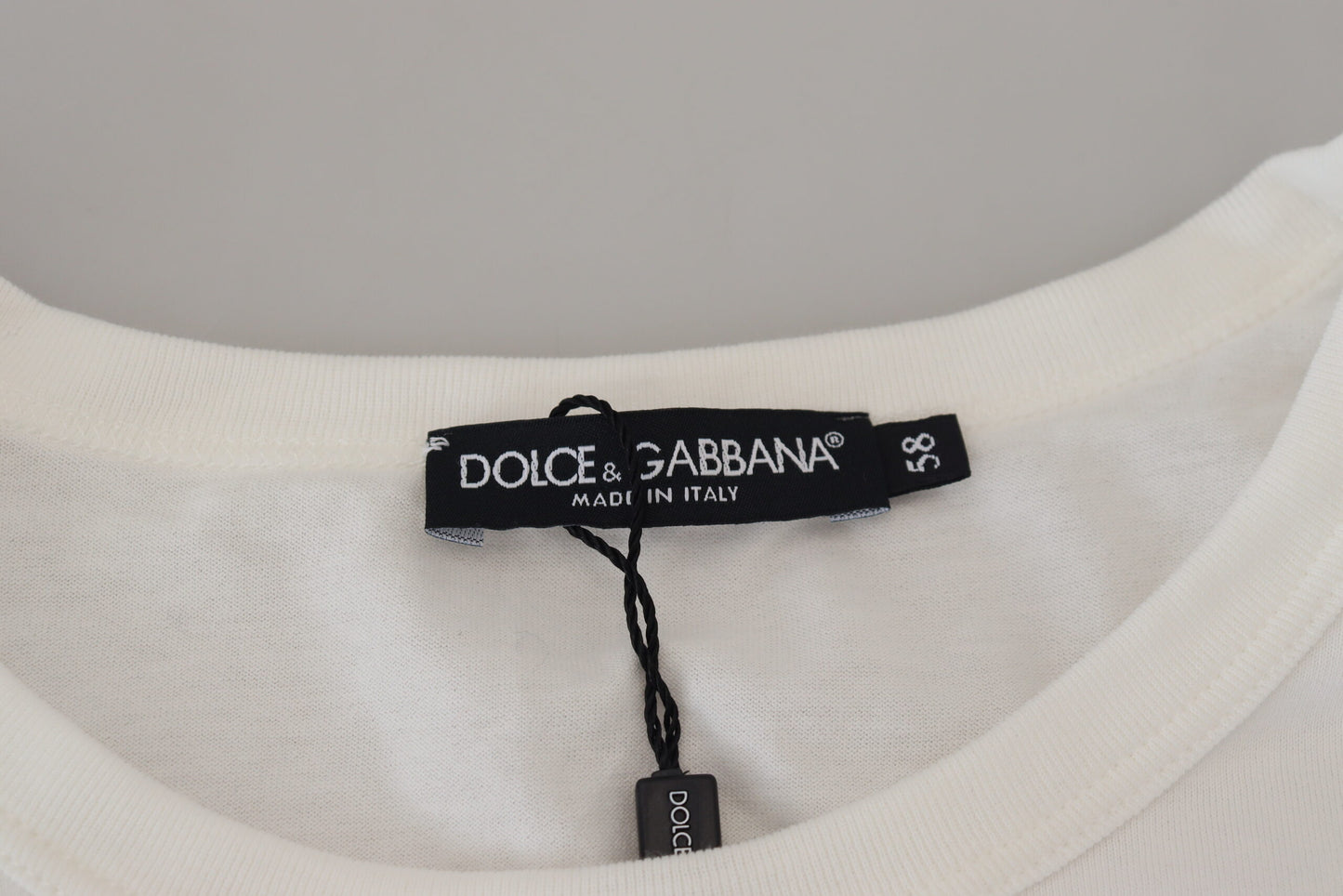 Dolce & Gabbana Elegant White Crew Neck Logo Tee