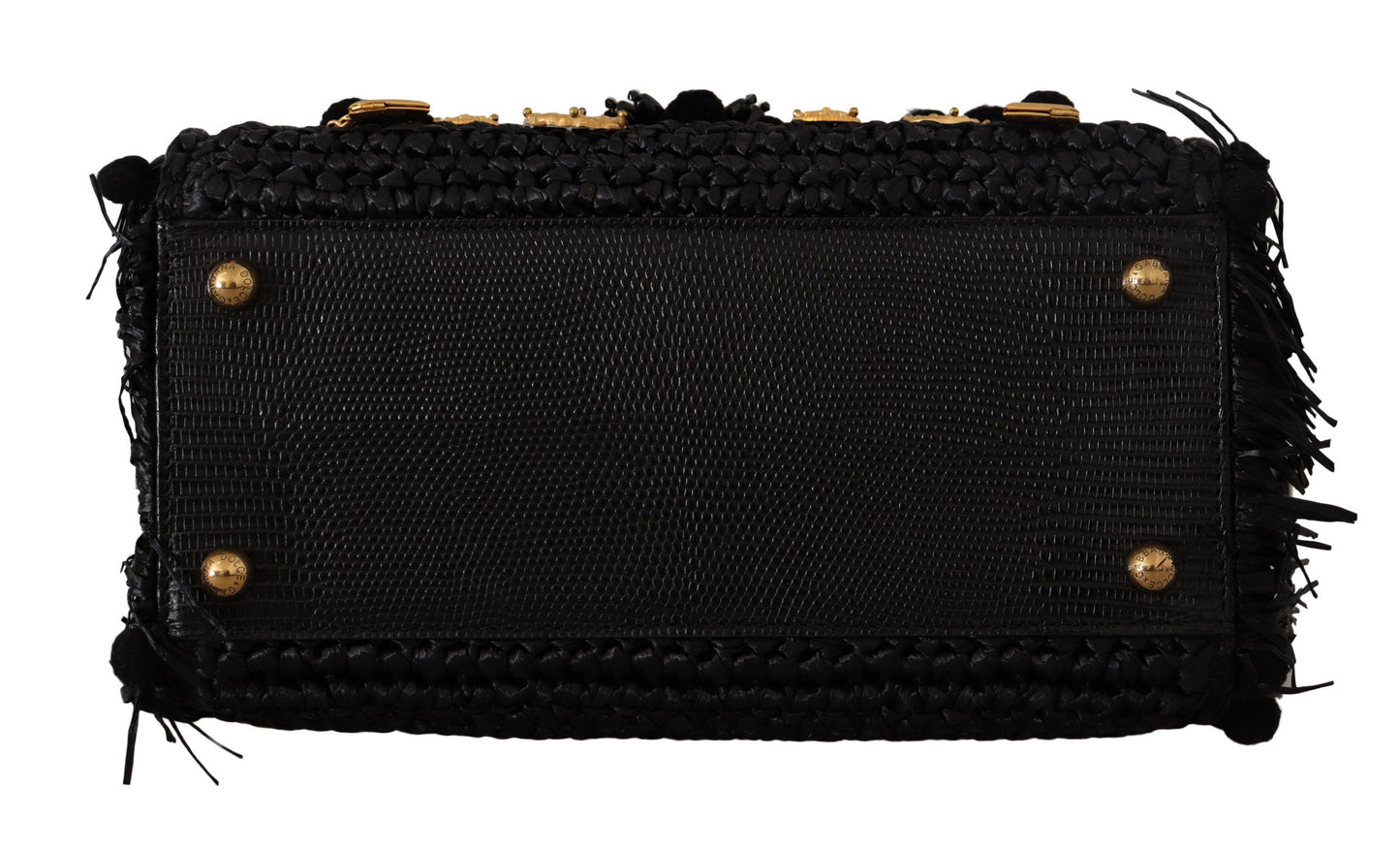 Dolce & Gabbana Elegant Black Gold Detail Shoulder Bag