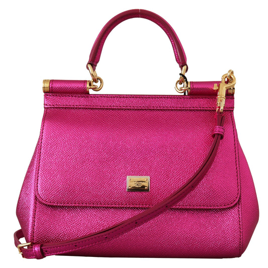 Dolce & Gabbana Elegant Sicily Pink Leather Shoulder Bag