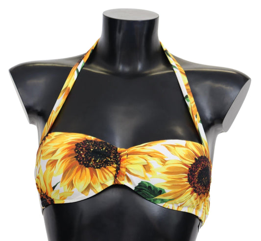 Dolce & Gabbana Sunflower Print Bikini Top