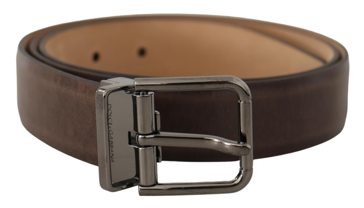 Dolce & Gabbana Elegant Leather Belt with Metal Buckle