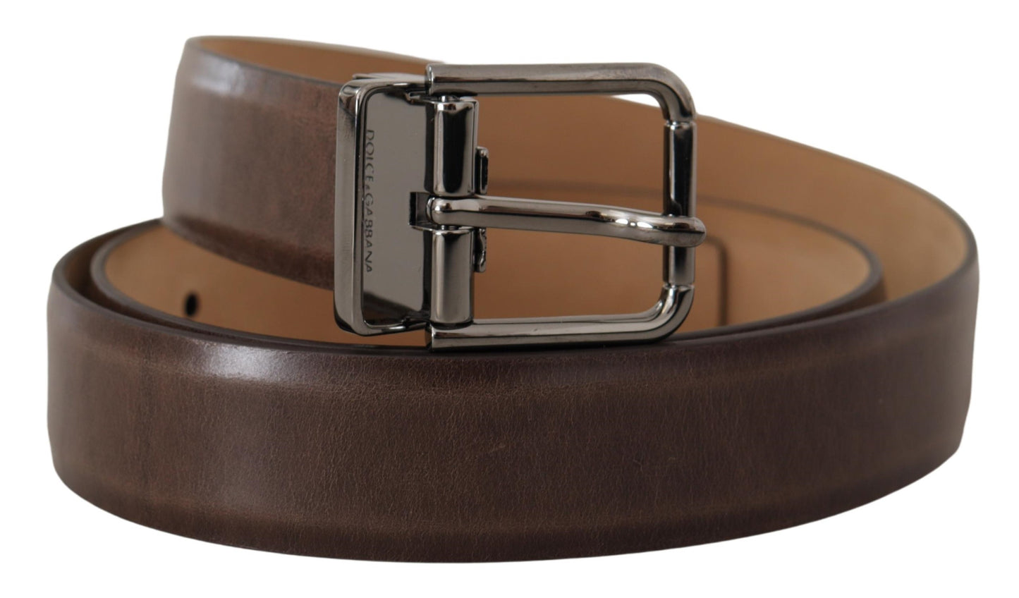 Dolce & Gabbana Elegant Leather Belt with Metal Buckle