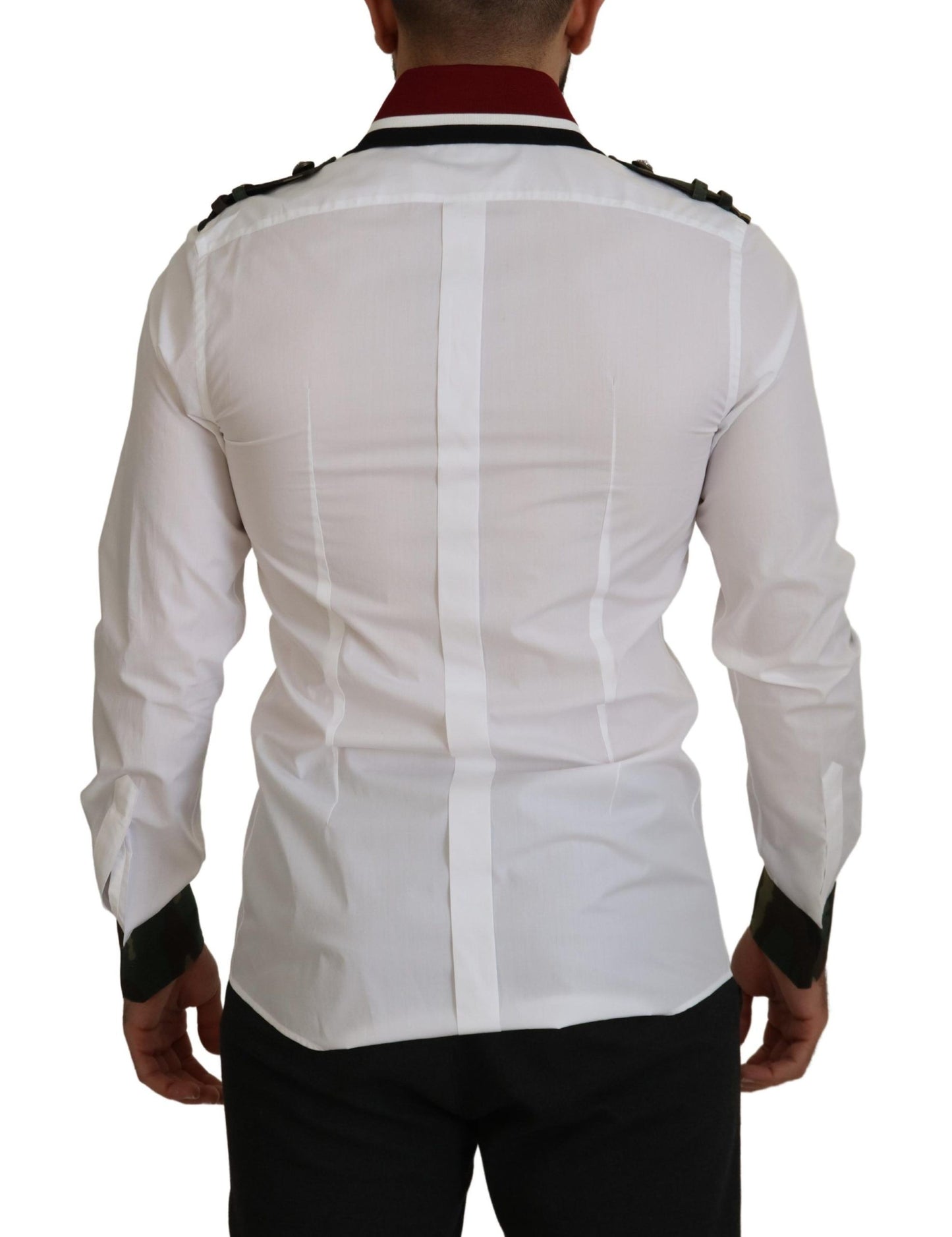 Dolce & Gabbana Elegant Slim Fit White Cotton Dress Shirt