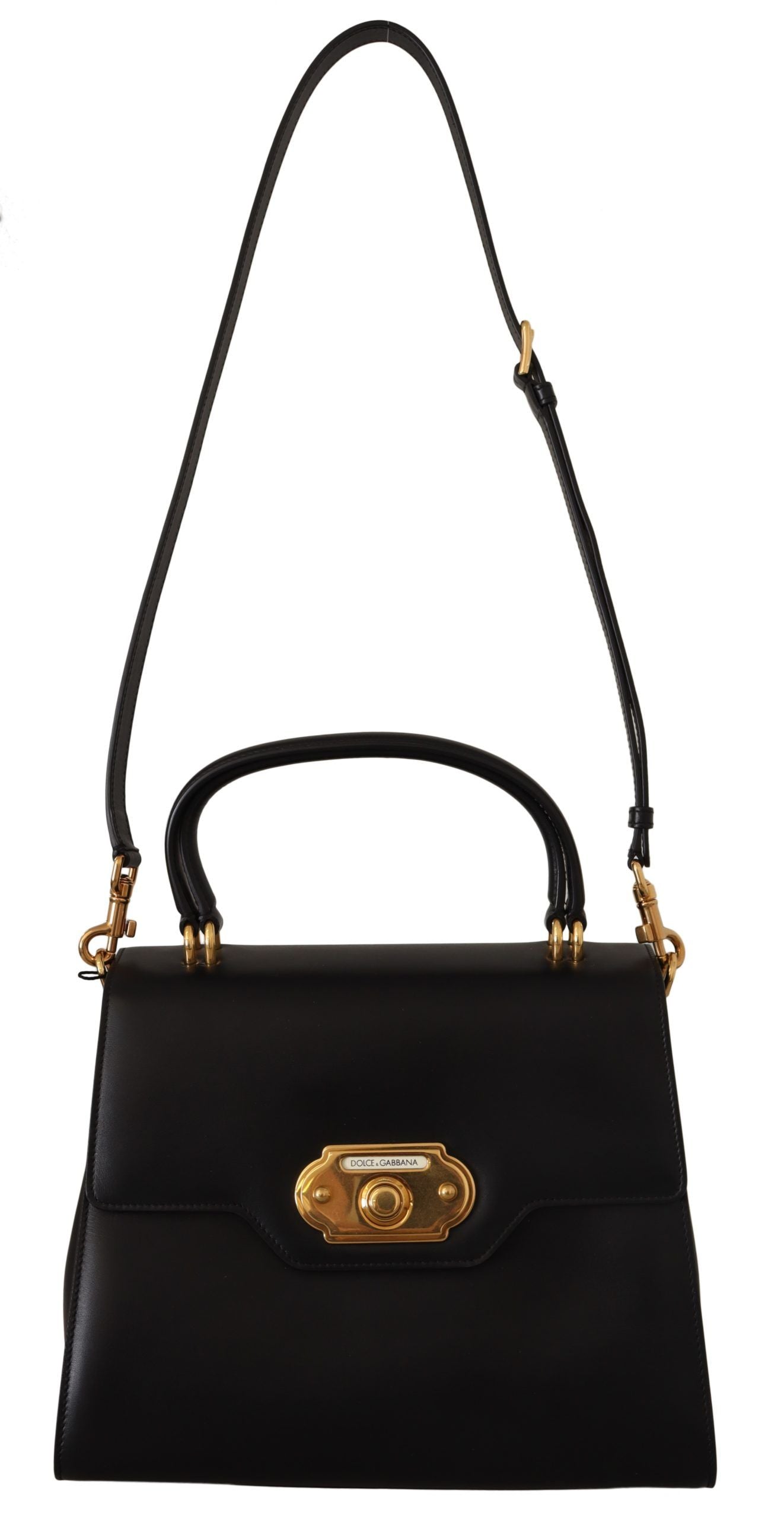 Dolce & Gabbana Elegant Black Leather Hand Shoulder Bag