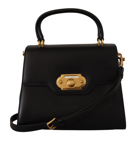 Dolce & Gabbana Elegant Black Leather Hand Shoulder Bag