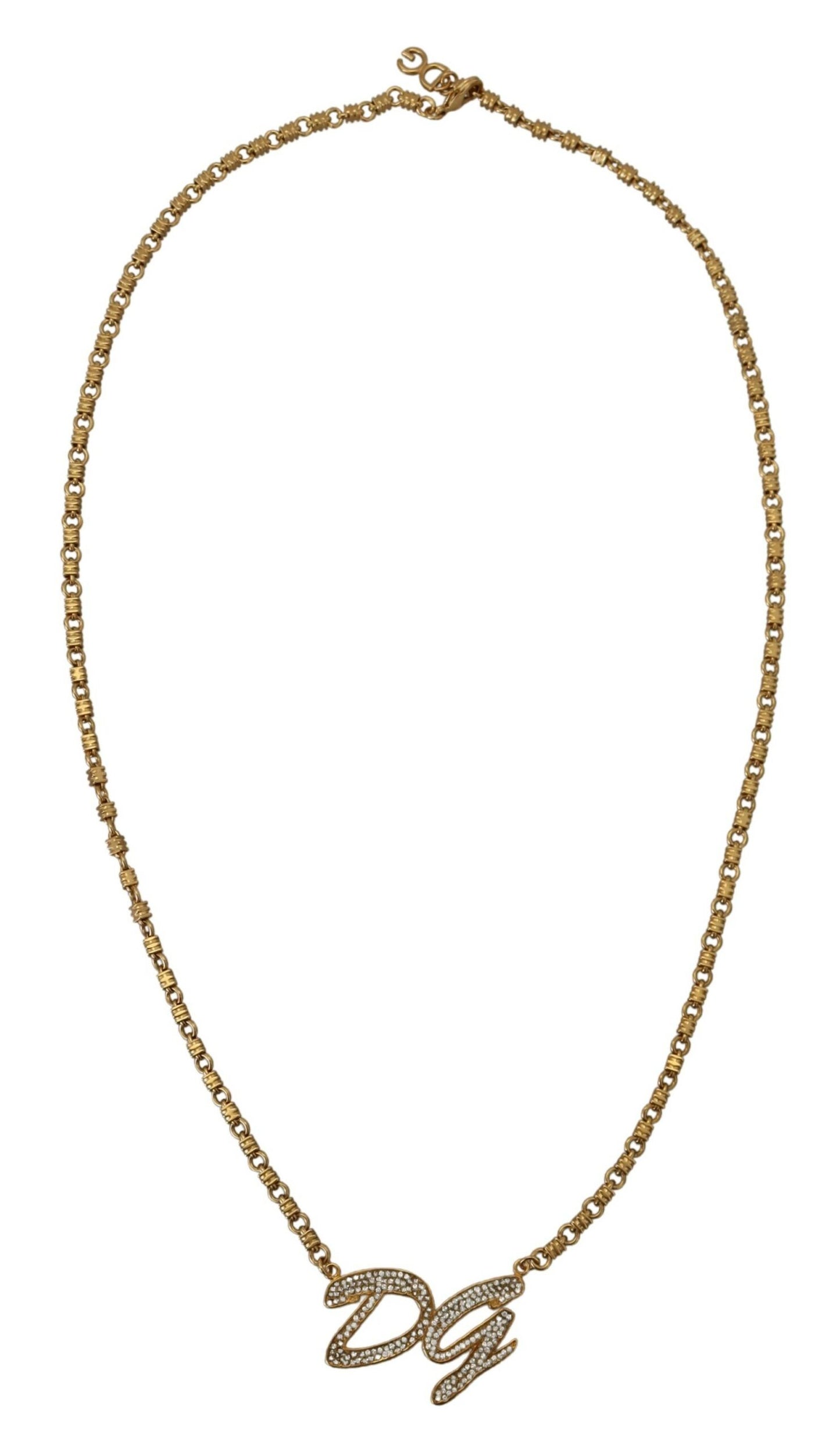 Dolce & Gabbana Elegant Gold Crystal Statement Necklace