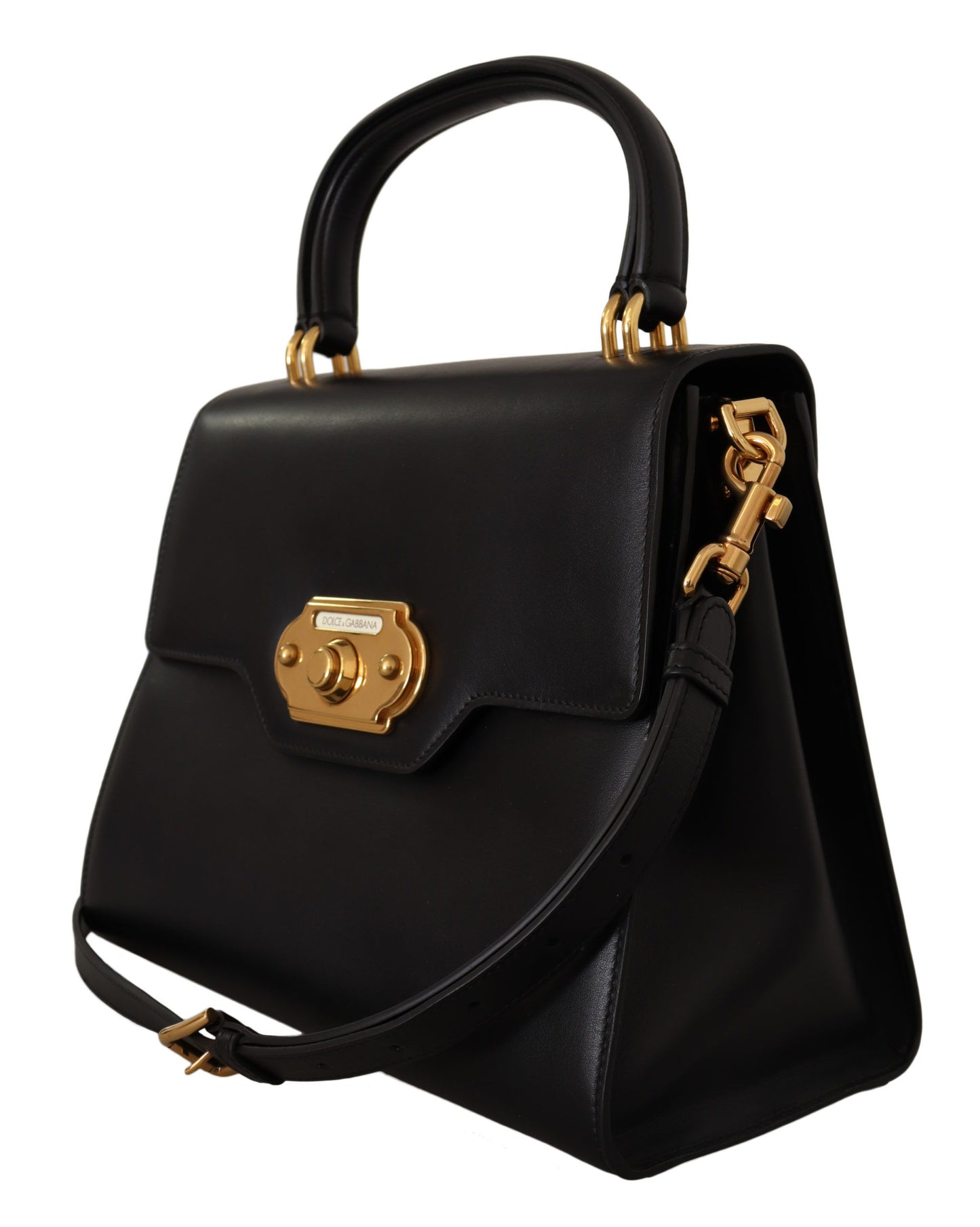 Dolce & Gabbana Elegant Black Leather Hand Shoulder Bag