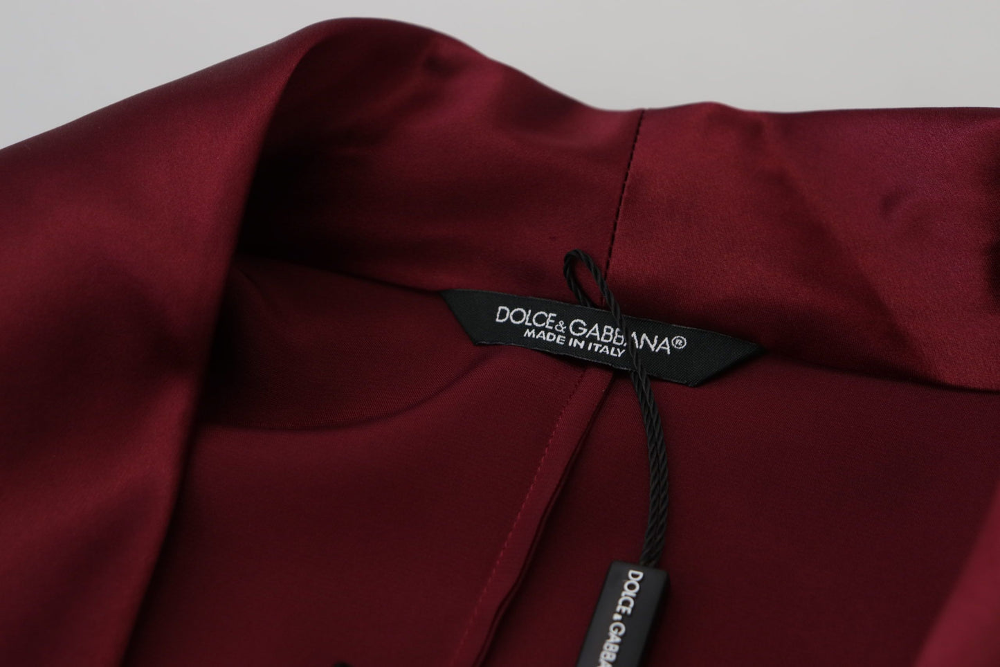 Dolce & Gabbana Elegant Bordeaux Silk Jacket Robe