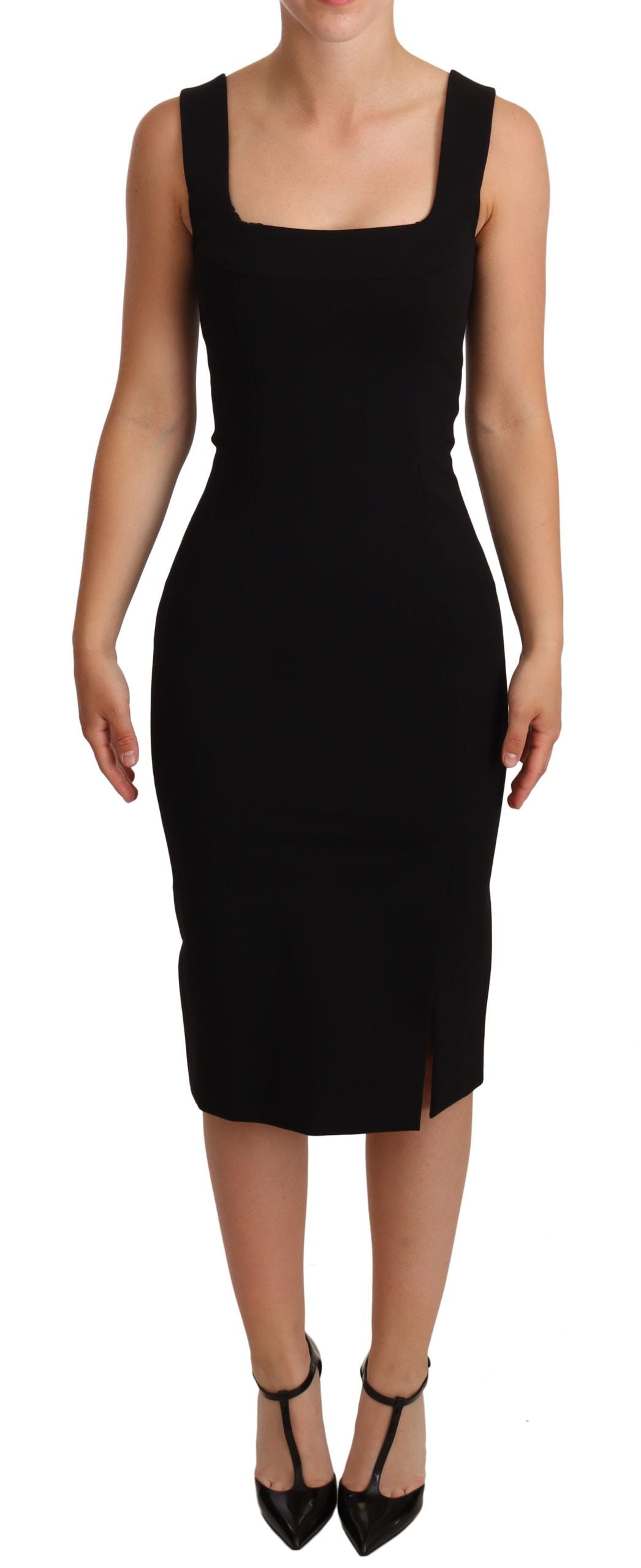 Dolce & Gabbana Sleek Square Neck Midi Cocktail Dress