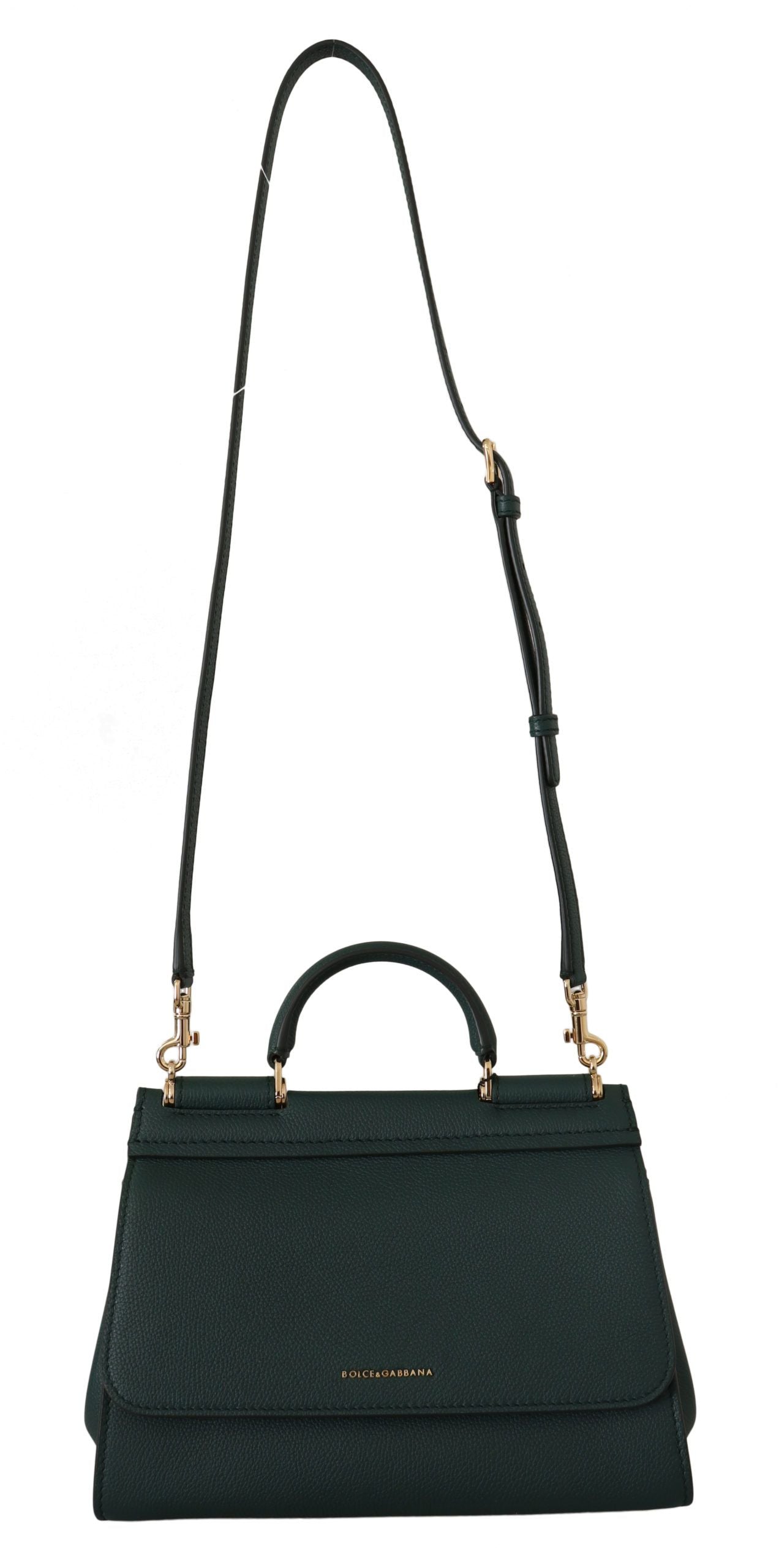 Dolce & Gabbana Enchanting Green Leather Sicily Shoulder Bag