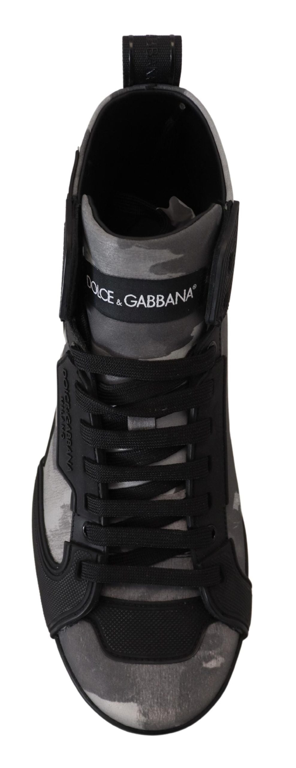 Dolce & Gabbana Camo Gray High-Top Sneakers