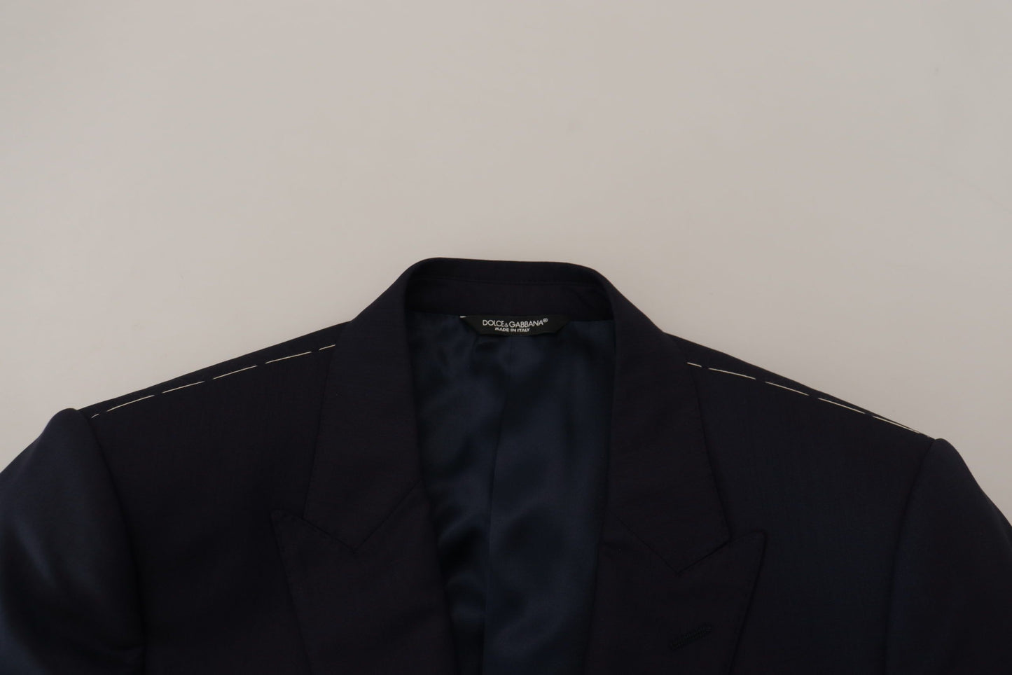 Dolce & Gabbana Blue Wool Single Breasted Coat Blazer