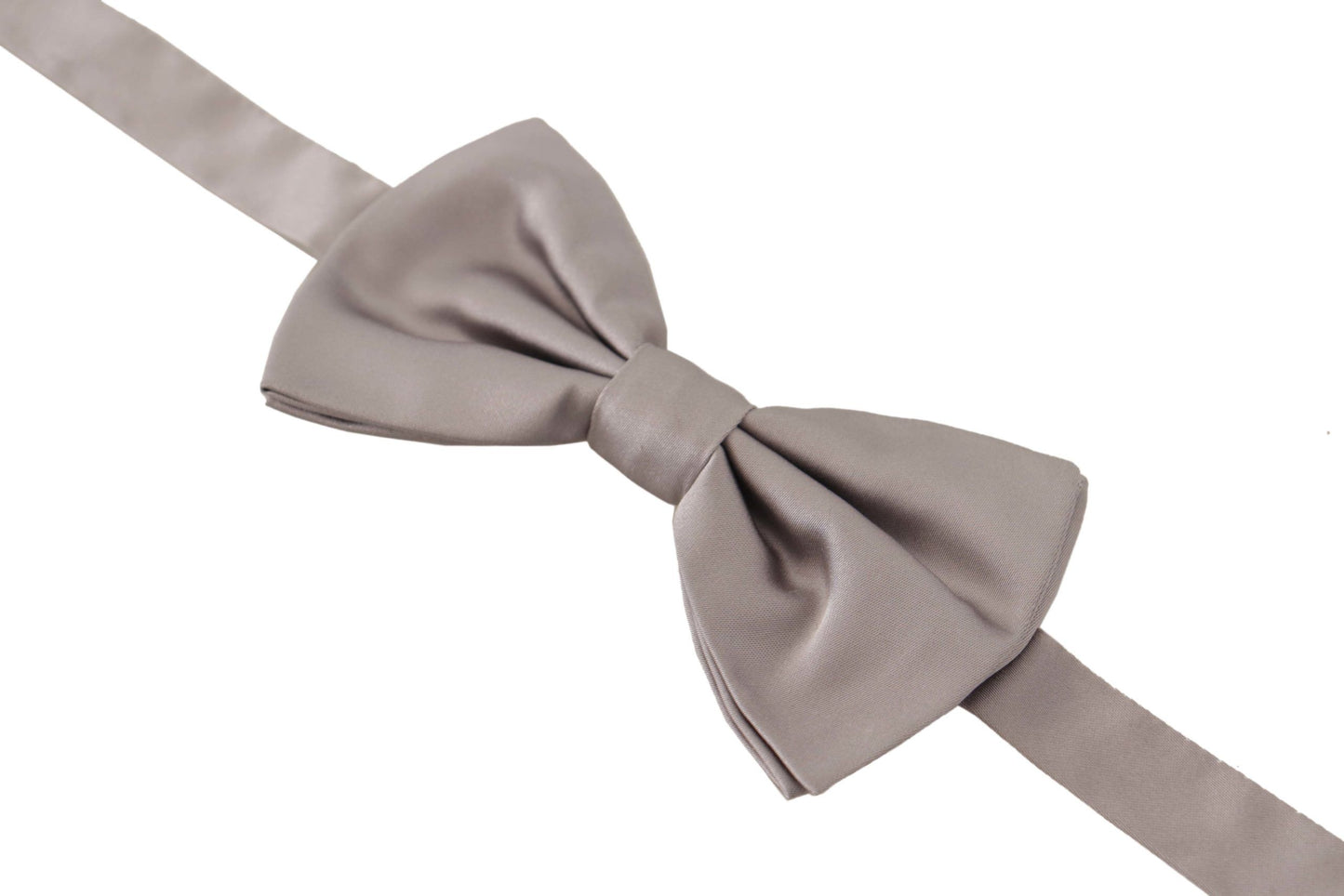 Dolce & Gabbana Elegant Gray Silk Tied Bow Tie