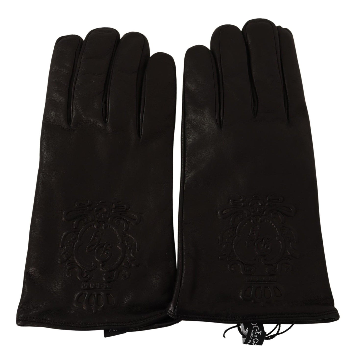 Dolce & Gabbana Elegant Embossed Leather Gloves