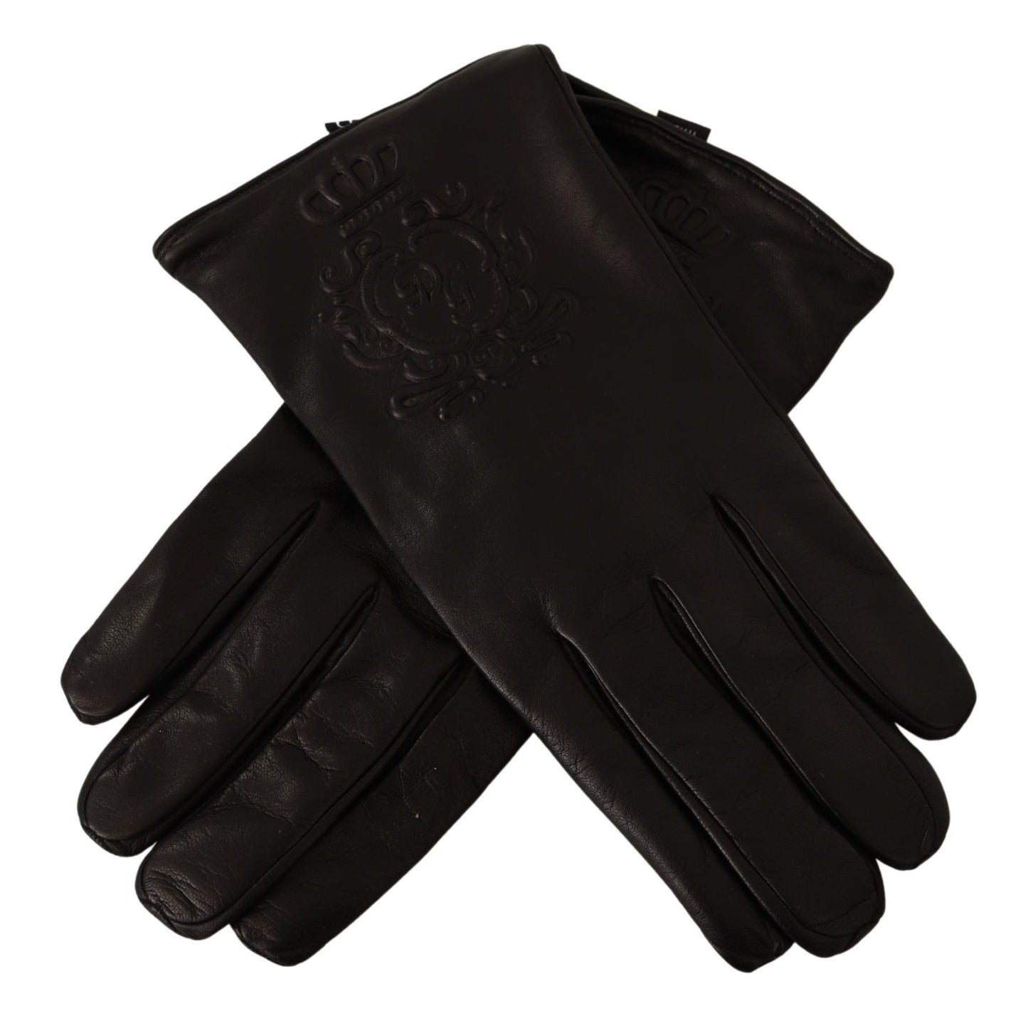 Dolce & Gabbana Elegant Embossed Leather Gloves