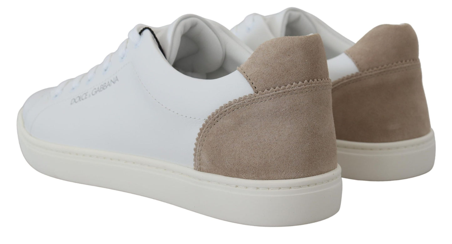 Dolce & Gabbana Elegant White Low-top Leather Sneakers