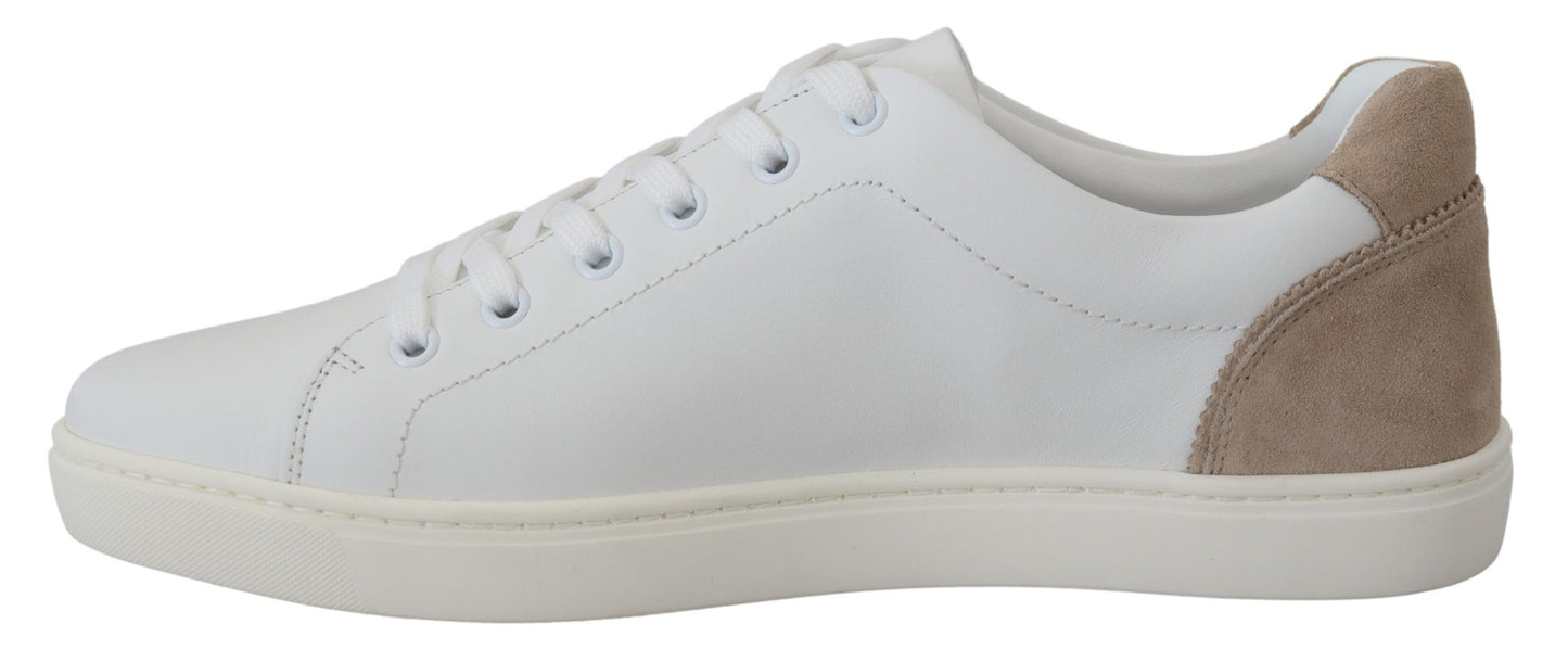 Dolce & Gabbana Elegant White Low-top Leather Sneakers