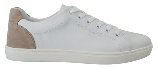 Dolce & Gabbana Elegant White Low-top Leather Sneakers