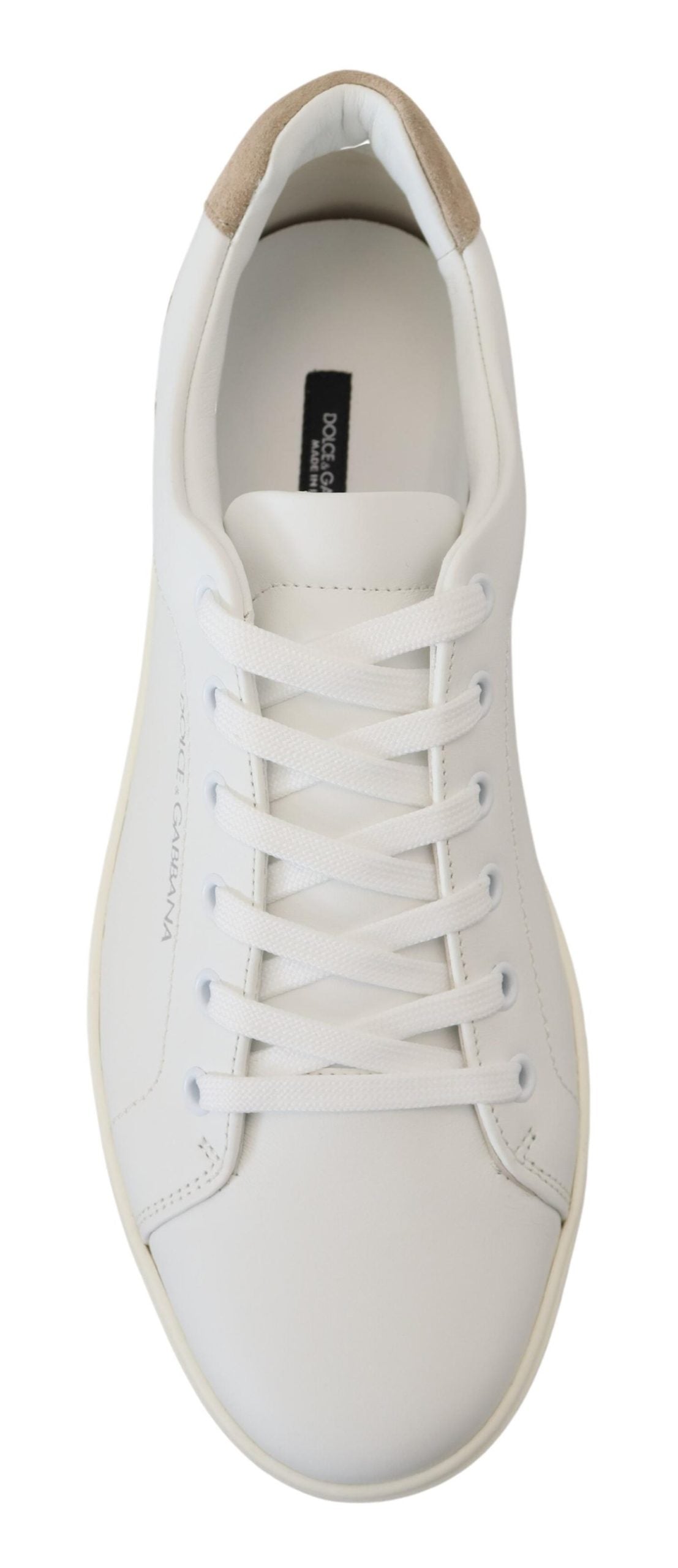 Dolce & Gabbana Elegant White Low-top Leather Sneakers