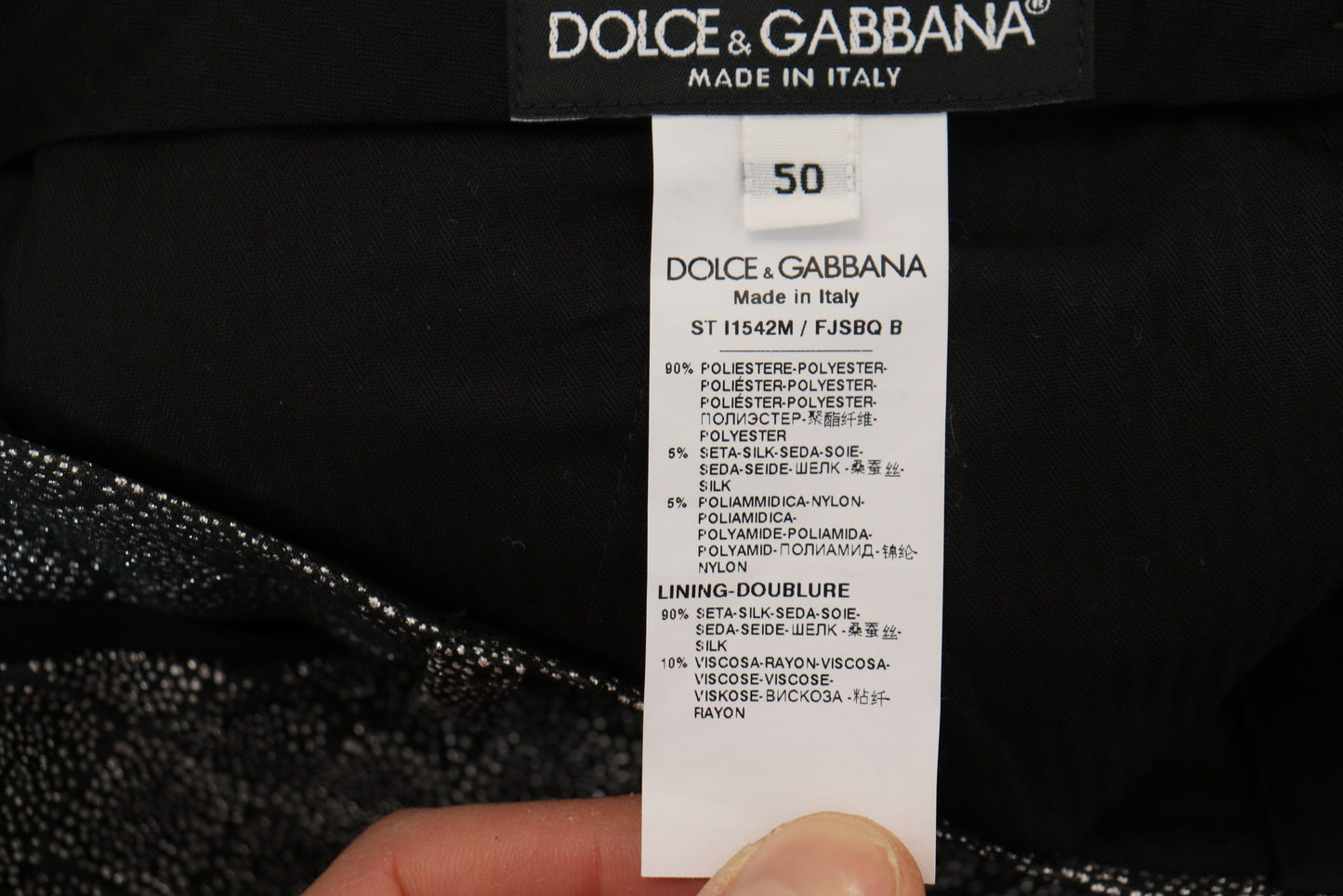 Dolce & Gabbana Elegant Silver Patterned Slim Fit Suit