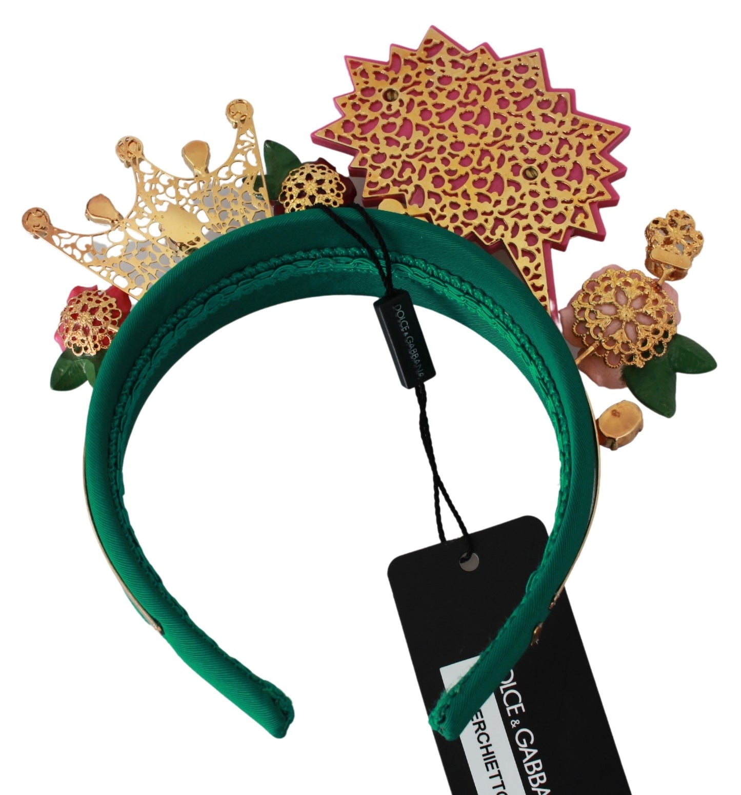 Dolce & Gabbana Enchanting Green Queen Crown Diadem Headband