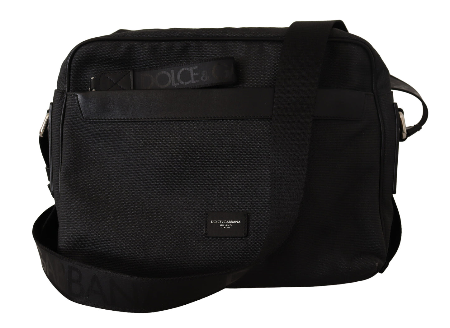 Dolce & Gabbana Elegant Gray & Black Reporter Messenger Bag