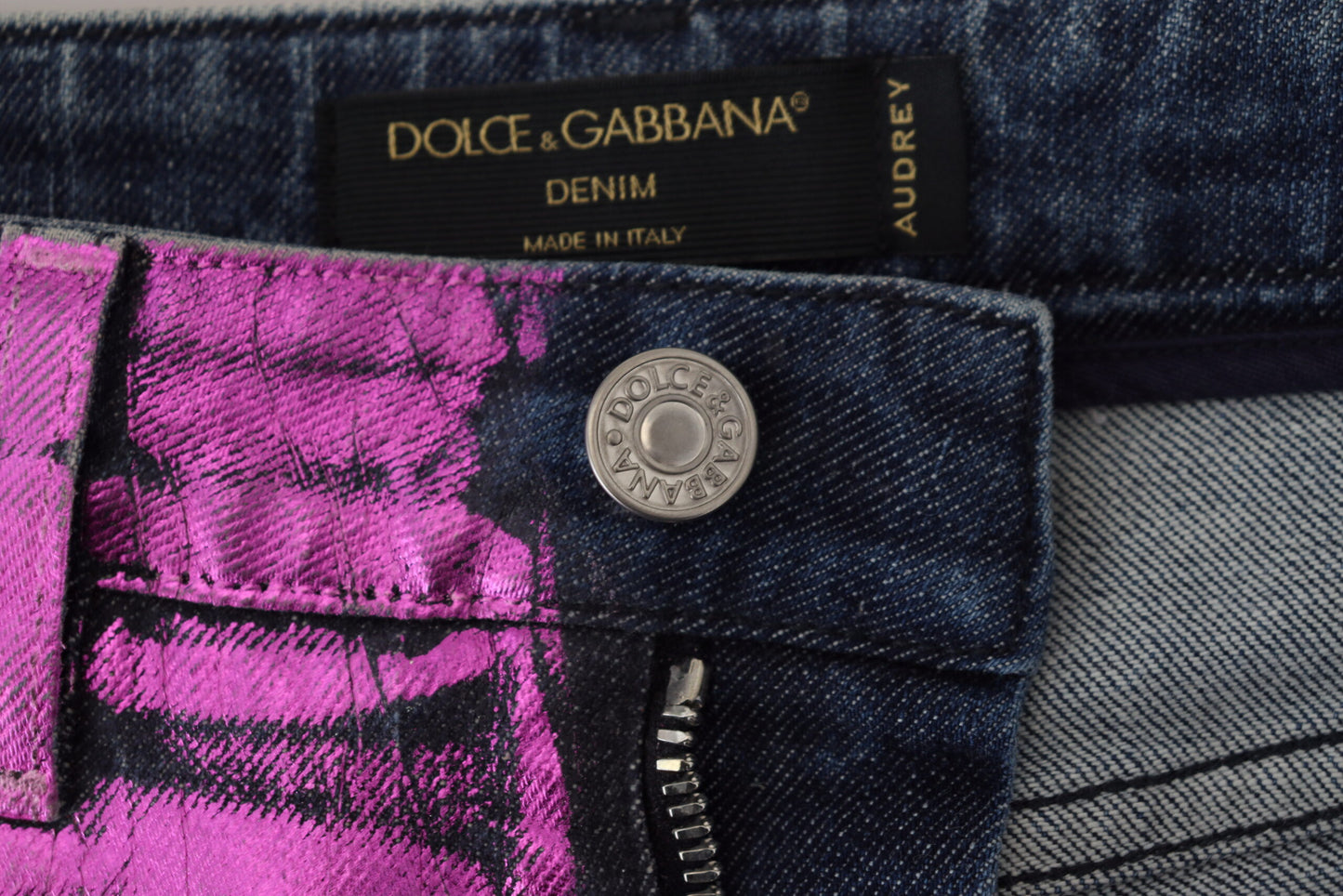 Dolce & Gabbana Elegant High Waist Slim Fit Purple Jeans