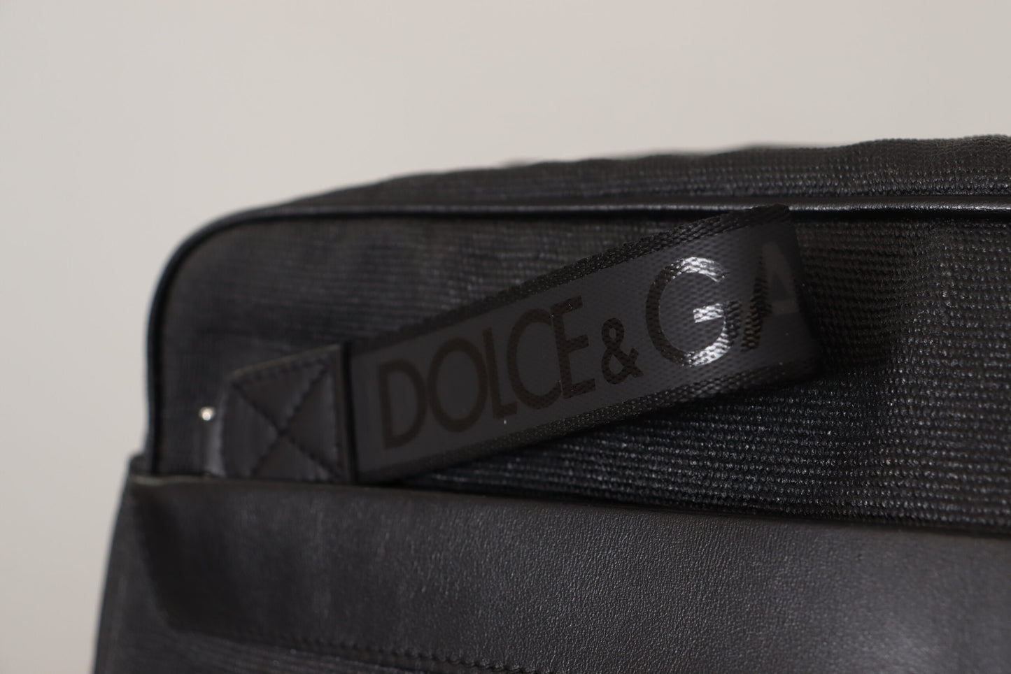 Dolce & Gabbana Elegant Gray & Black Reporter Messenger Bag