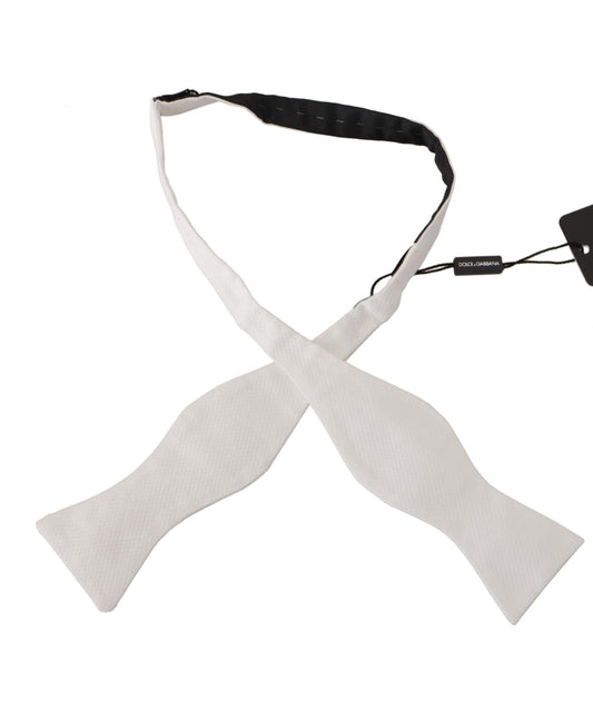 Dolce & Gabbana Elegant White Silk Tie for Sophisticated Gentlemen