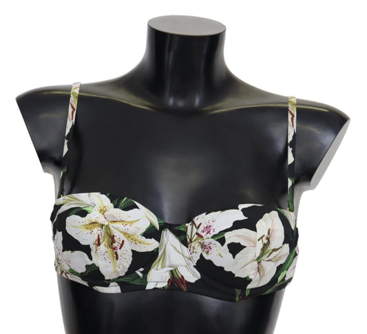 Dolce & Gabbana Elegant Floral Print Bikini Top