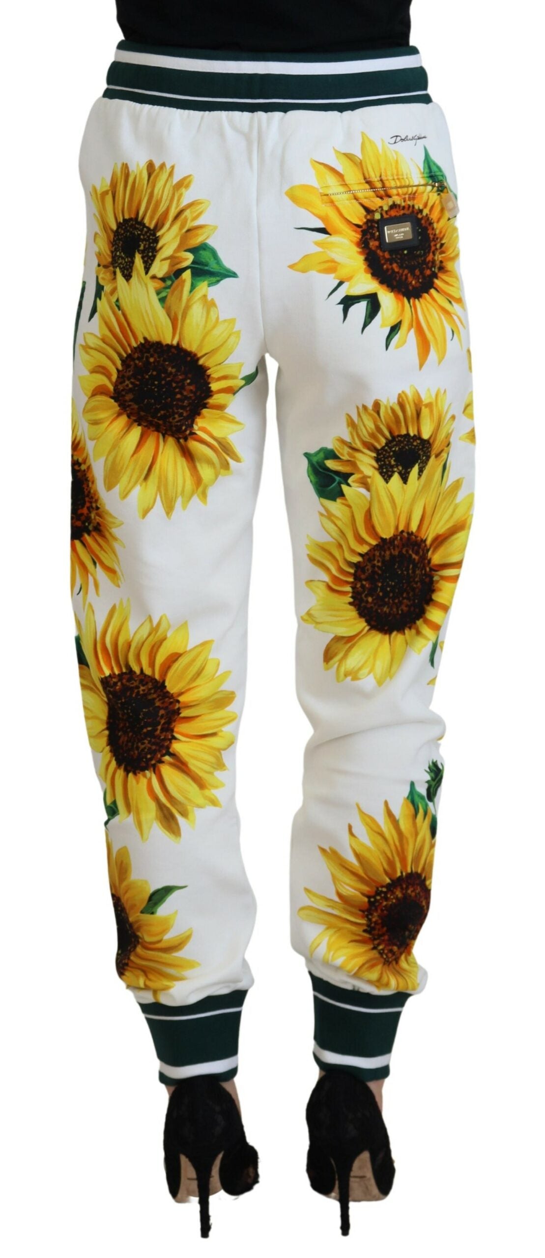 Dolce & Gabbana Sunflower Print Cotton Sweatpants