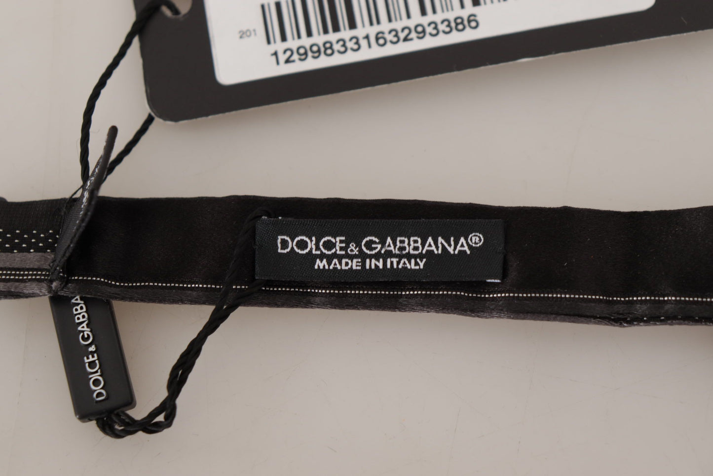 Dolce & Gabbana Elegant Black Gray Silk Bow Tie