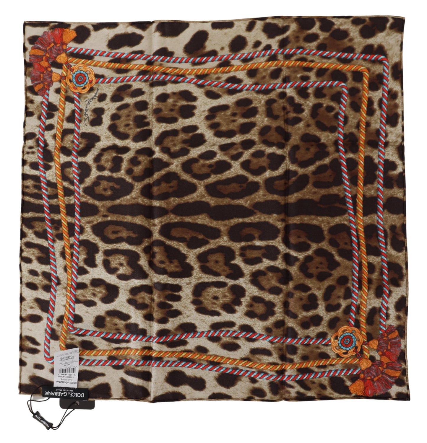 Dolce & Gabbana Elegant Leopard Silk Square Scarf