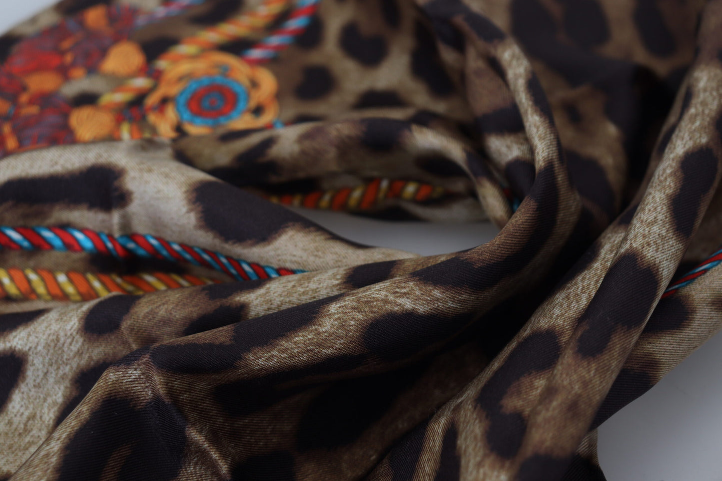 Dolce & Gabbana Elegant Leopard Silk Square Scarf