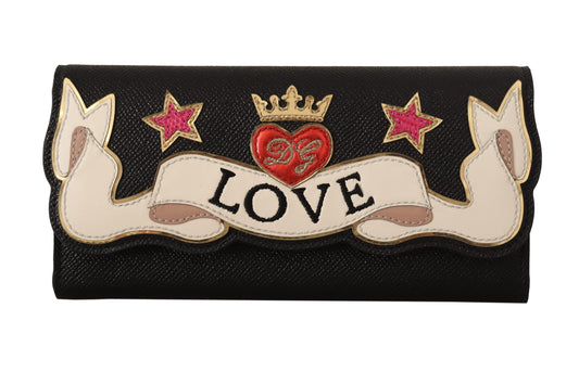 Dolce & Gabbana Chic Continental Black Leather Wallet