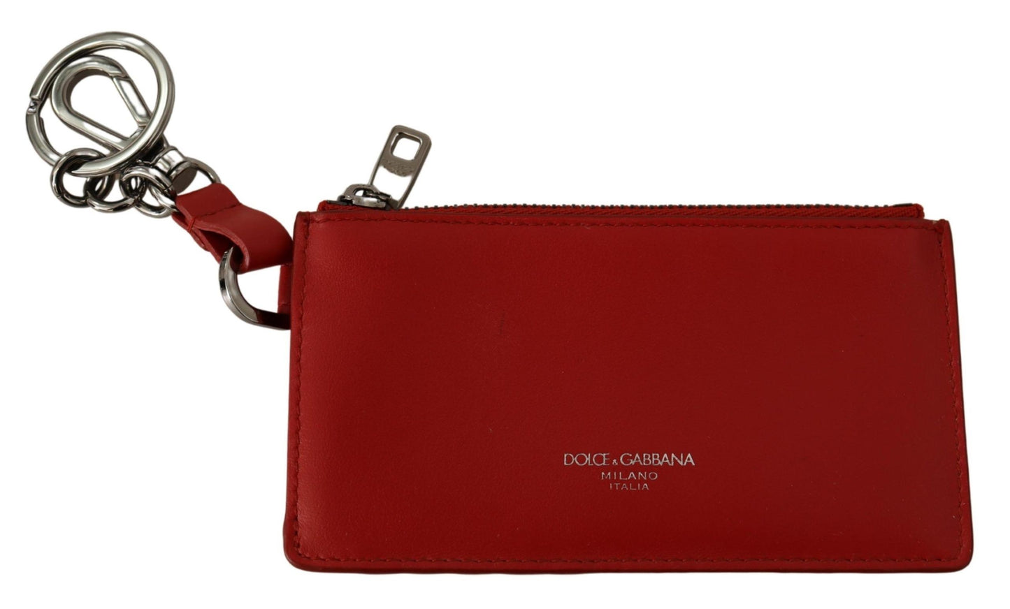 Dolce & Gabbana Elegant Leather Keychain in Vibrant Red