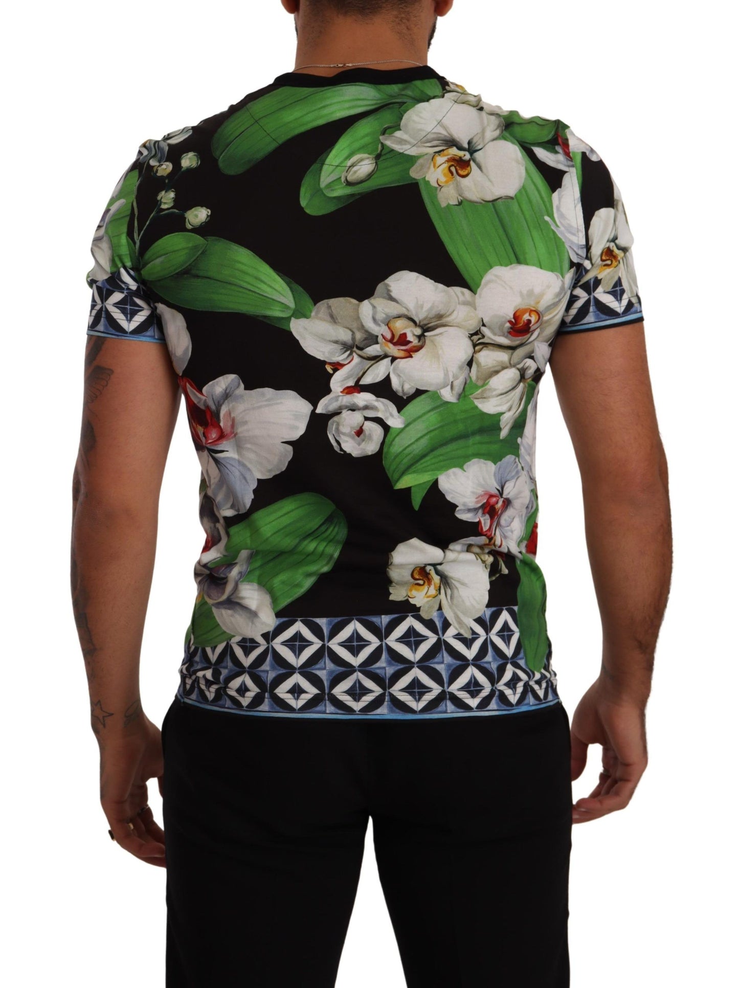 Dolce & Gabbana Black Floral Print Crewneck T-shirt