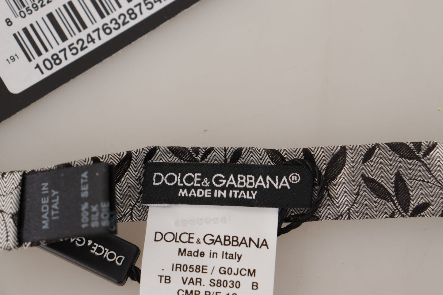 Dolce & Gabbana Elegant Gray Silk Bow Tie