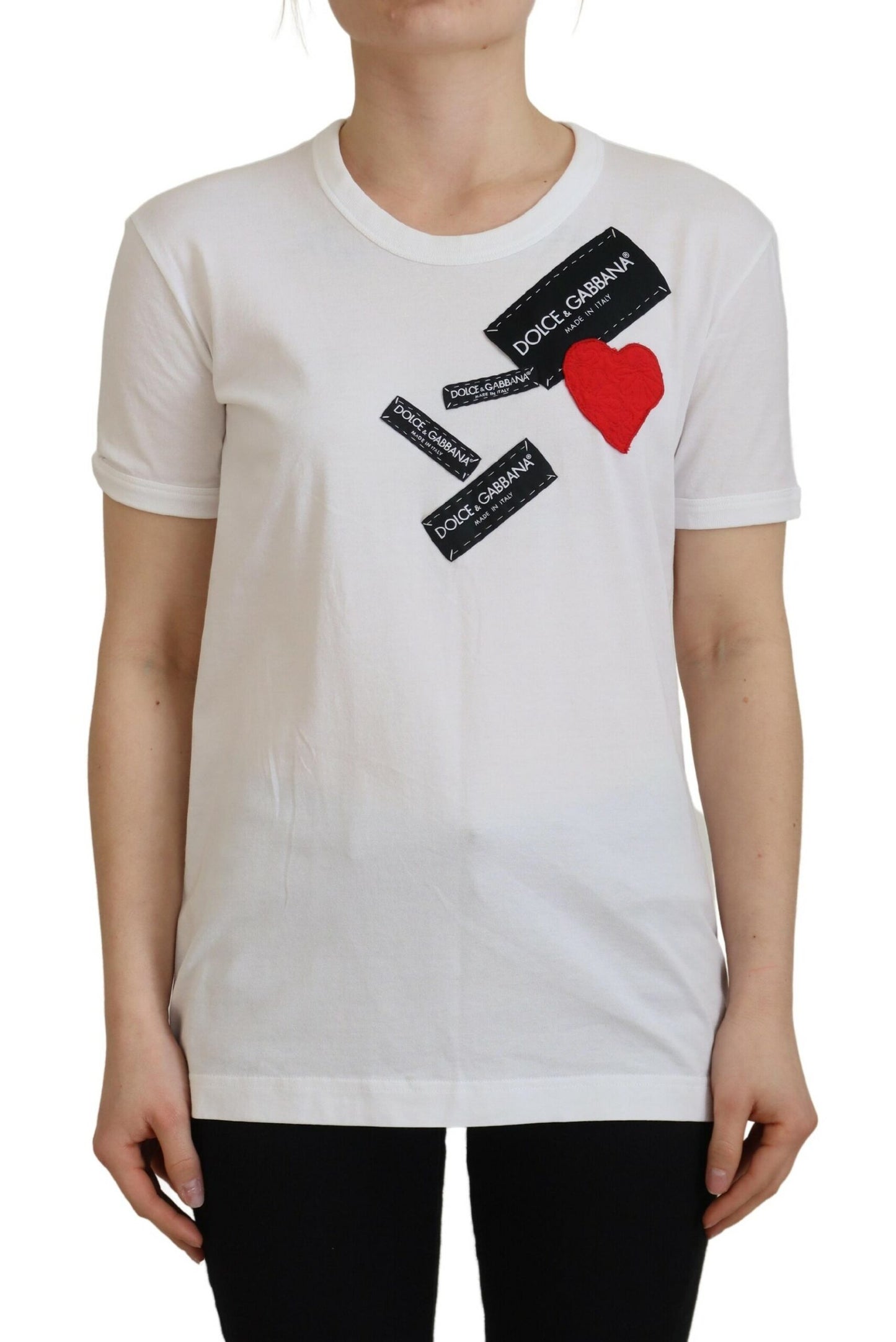 Dolce & Gabbana Chic White Cotton Logo Tee