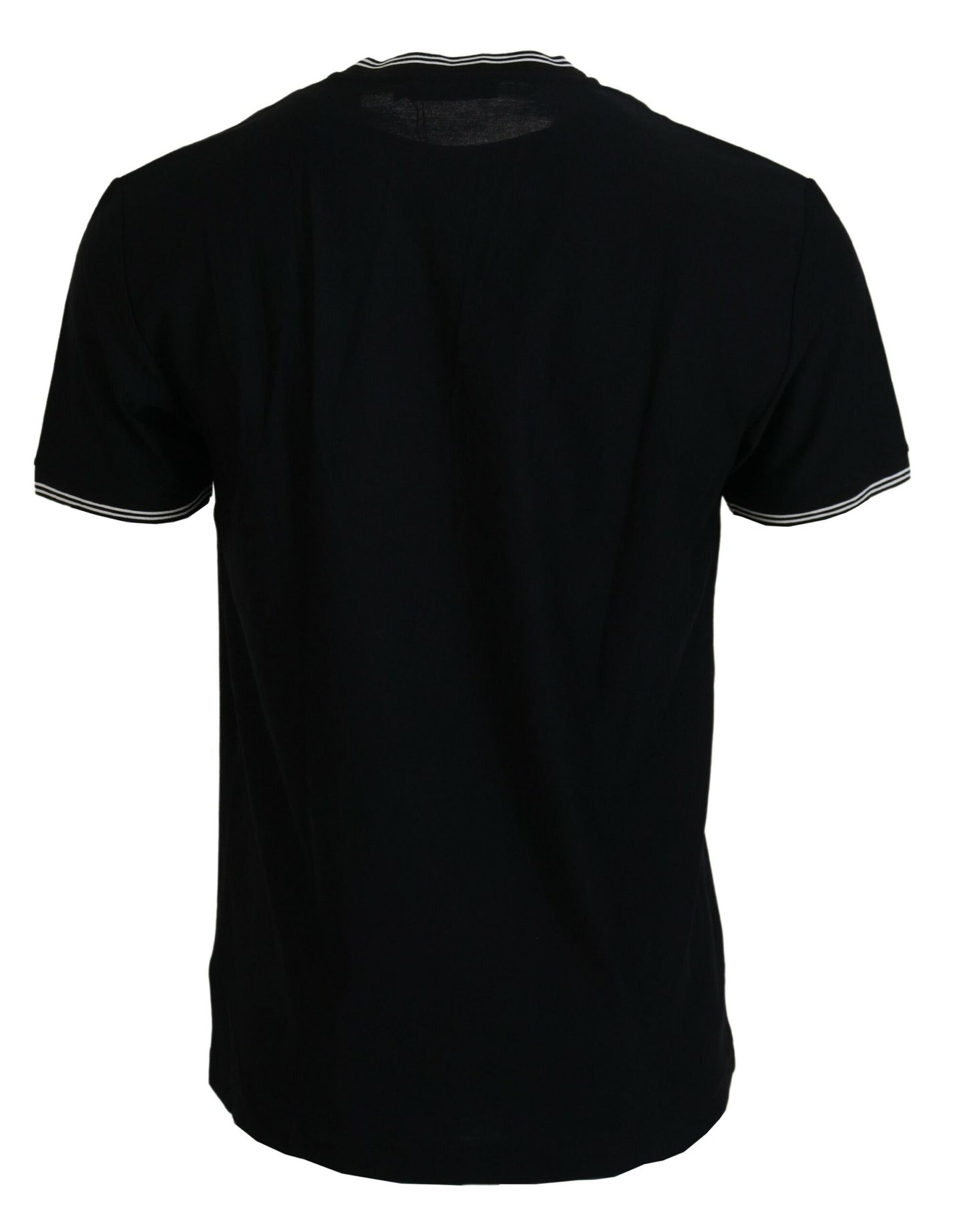 Dolce & Gabbana Elegant V-Neck Black Cotton T-Shirt