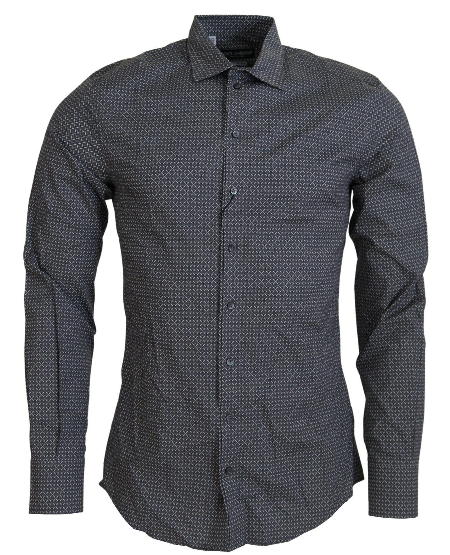 Dolce & Gabbana Elegant Slim Fit Gray Patterned Shirt