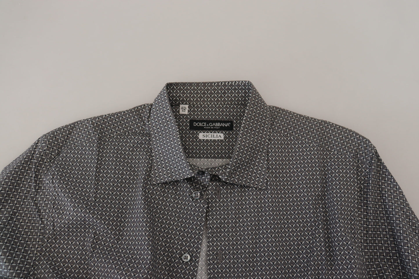 Dolce & Gabbana Elegant Slim Fit Gray Patterned Shirt