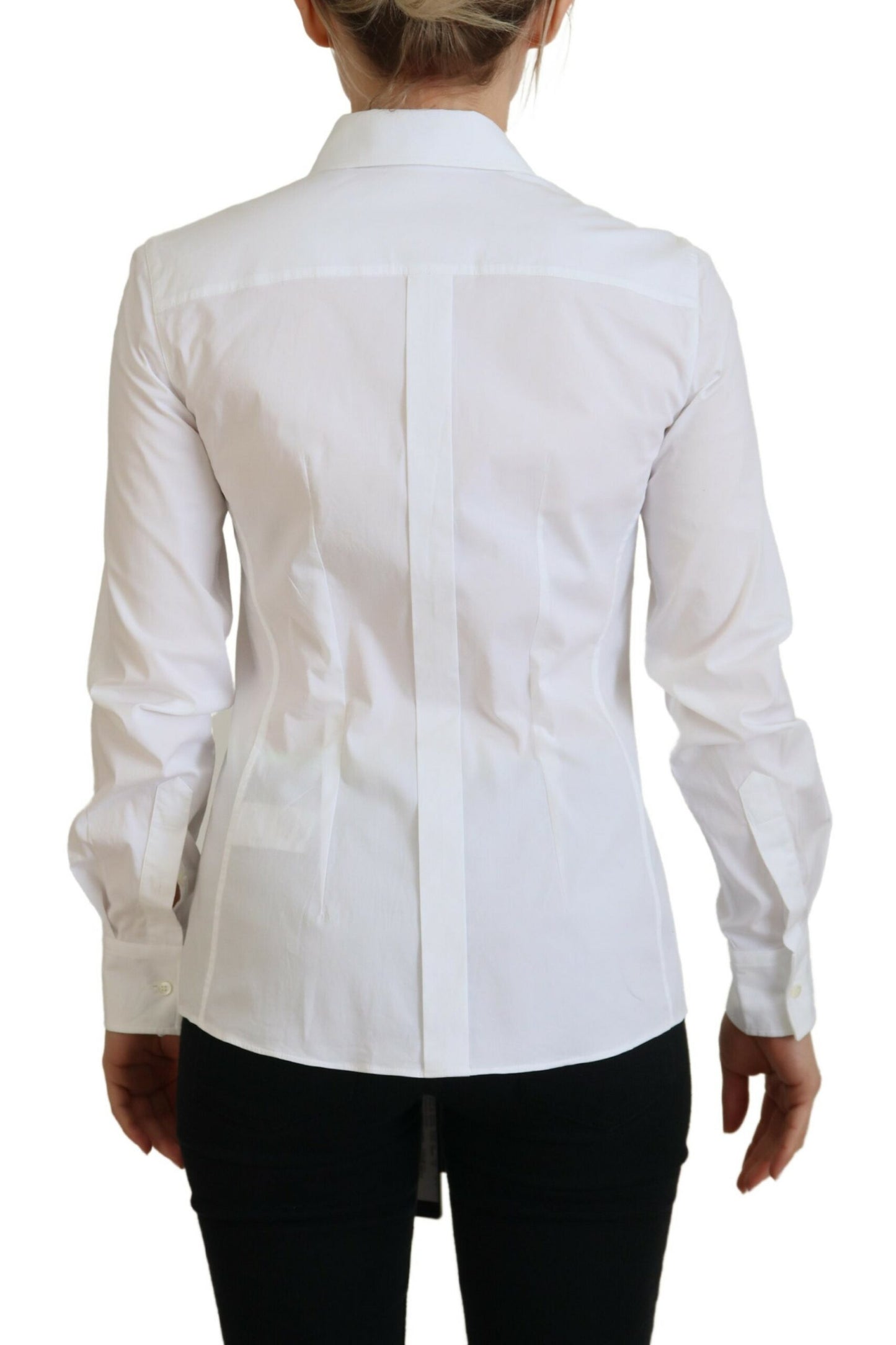 Dolce & Gabbana Elegant White Button-Up Cotton Top