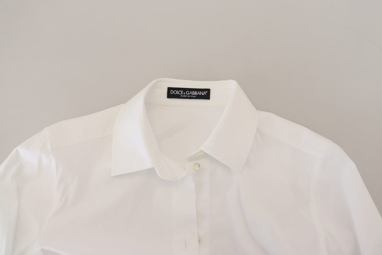 Dolce & Gabbana Elegant White Button-Up Cotton Top