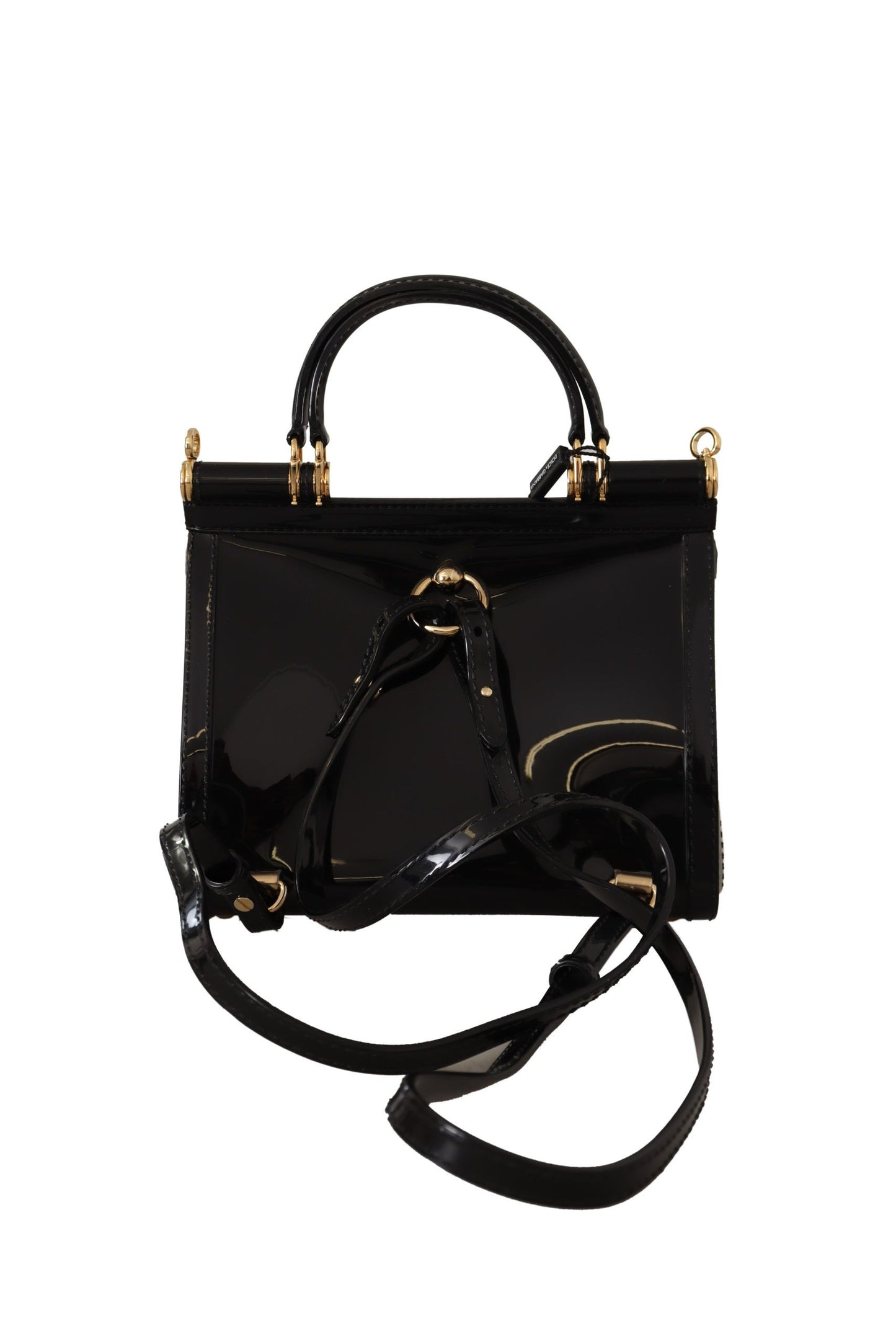 Dolce & Gabbana Elegant Black Sicily PVC Shoulder Bag