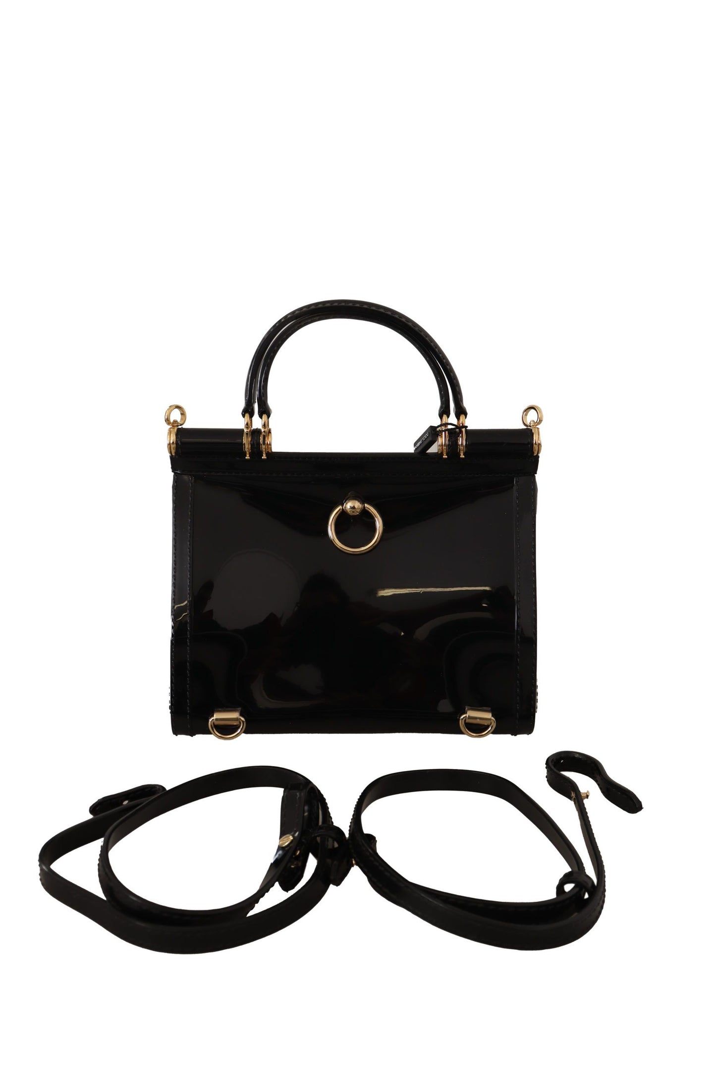 Dolce & Gabbana Elegant Black Sicily PVC Shoulder Bag