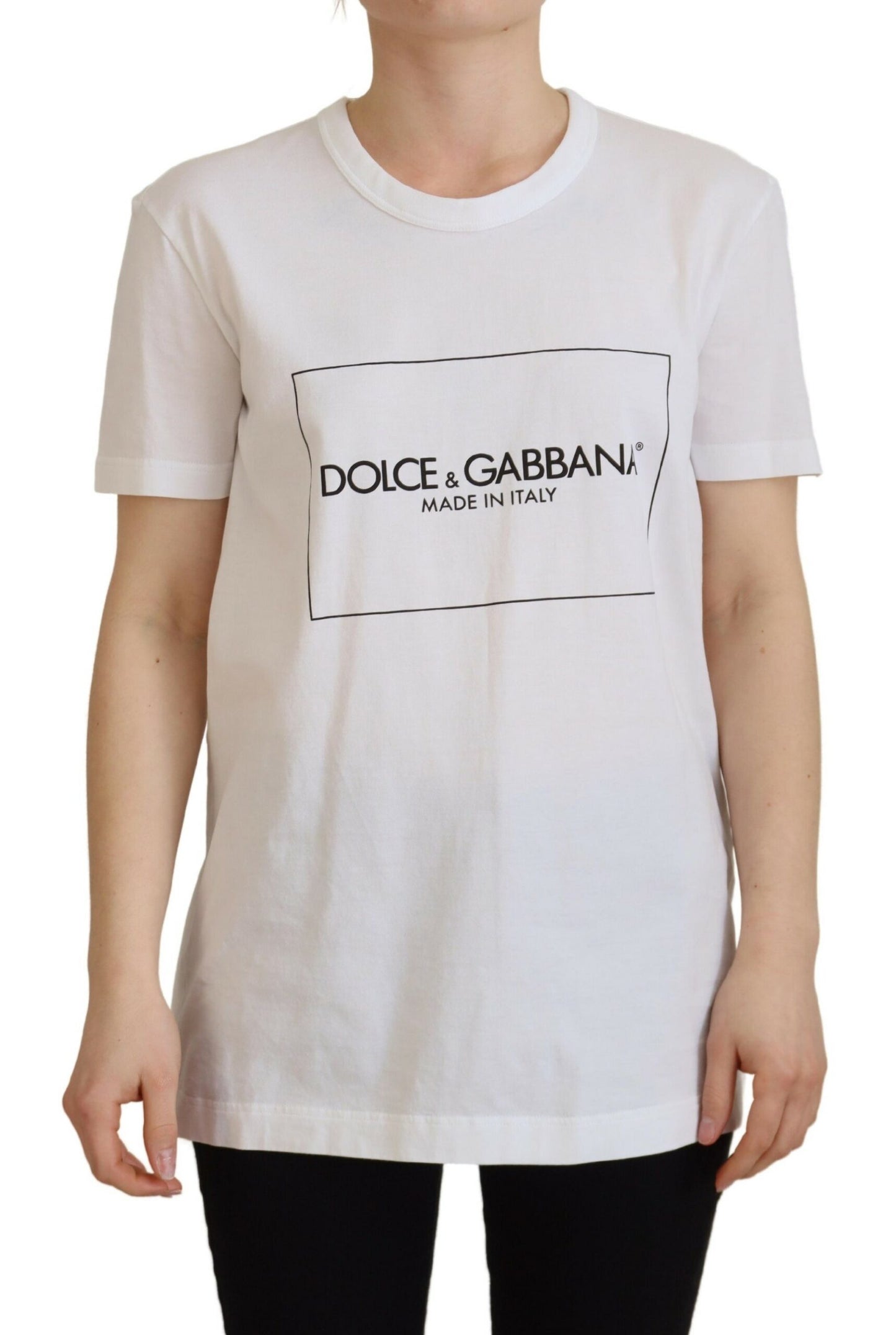 Dolce & Gabbana Chic White Cotton Logo Tee