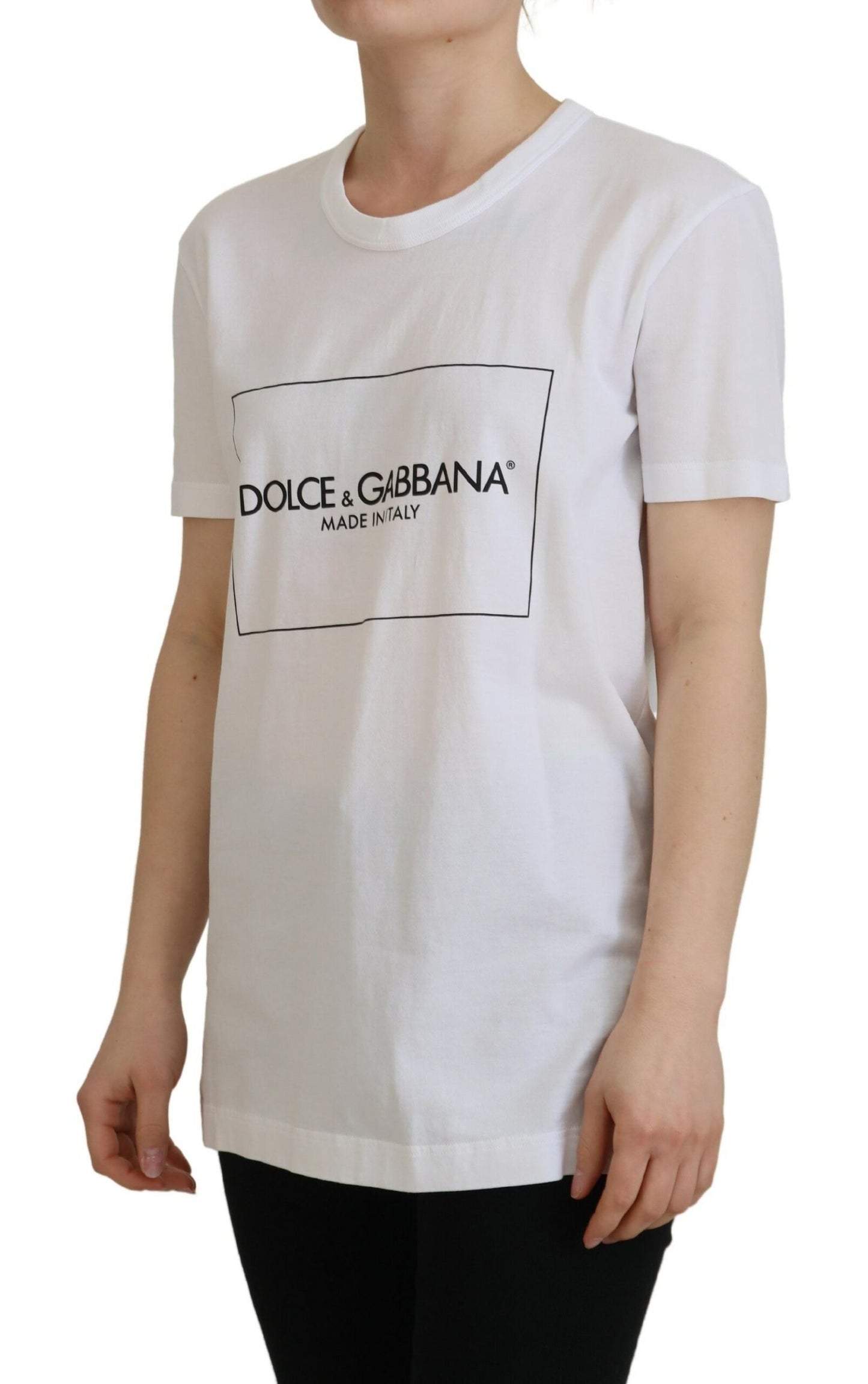 Dolce & Gabbana Chic White Cotton Logo Tee